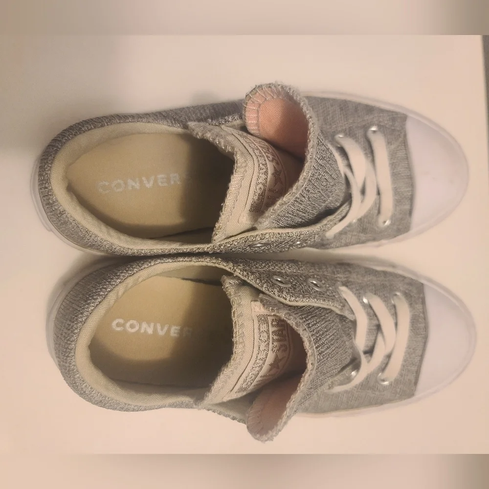 Converse All Star Kids Gray Canvas Slip On Sneakers